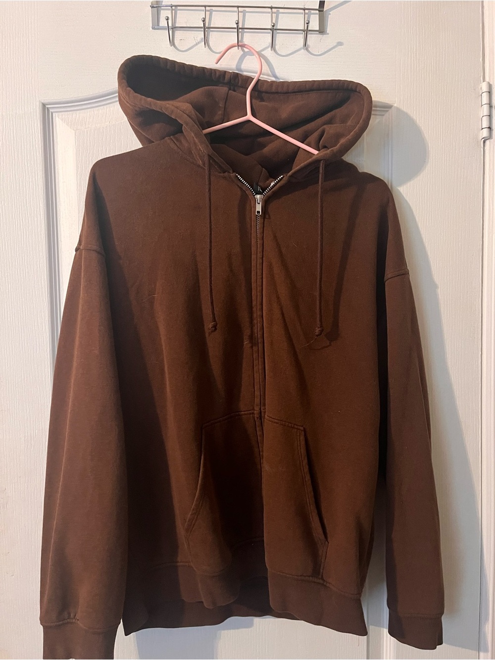 Brown Full-Zip Hoodie Sweatshirt